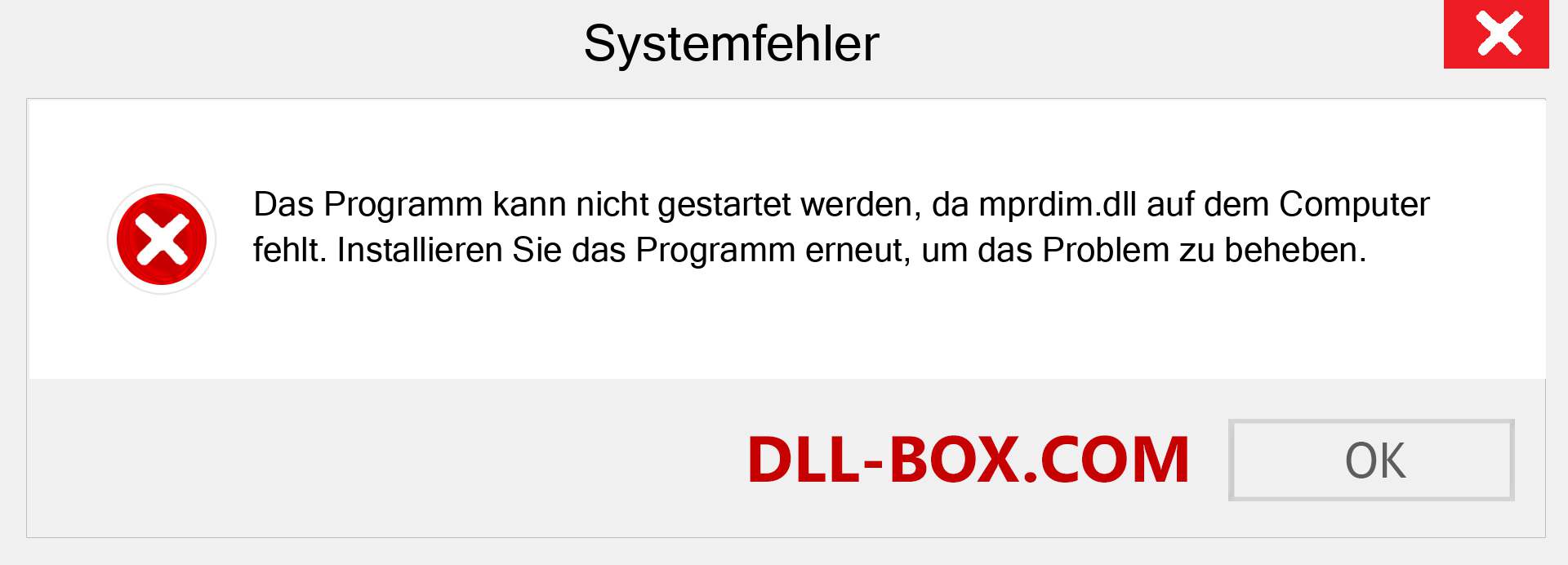 mprdim.dll-Datei fehlt?. Download für Windows 7, 8, 10 - Fix mprdim dll Missing Error unter Windows, Fotos, Bildern